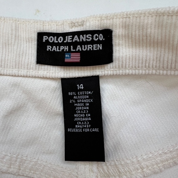 Polo Jeans Ralph Lauren Pants Corduroy Off White Flared Bootcut Cotton Blend 14 - Picture 5 of 5